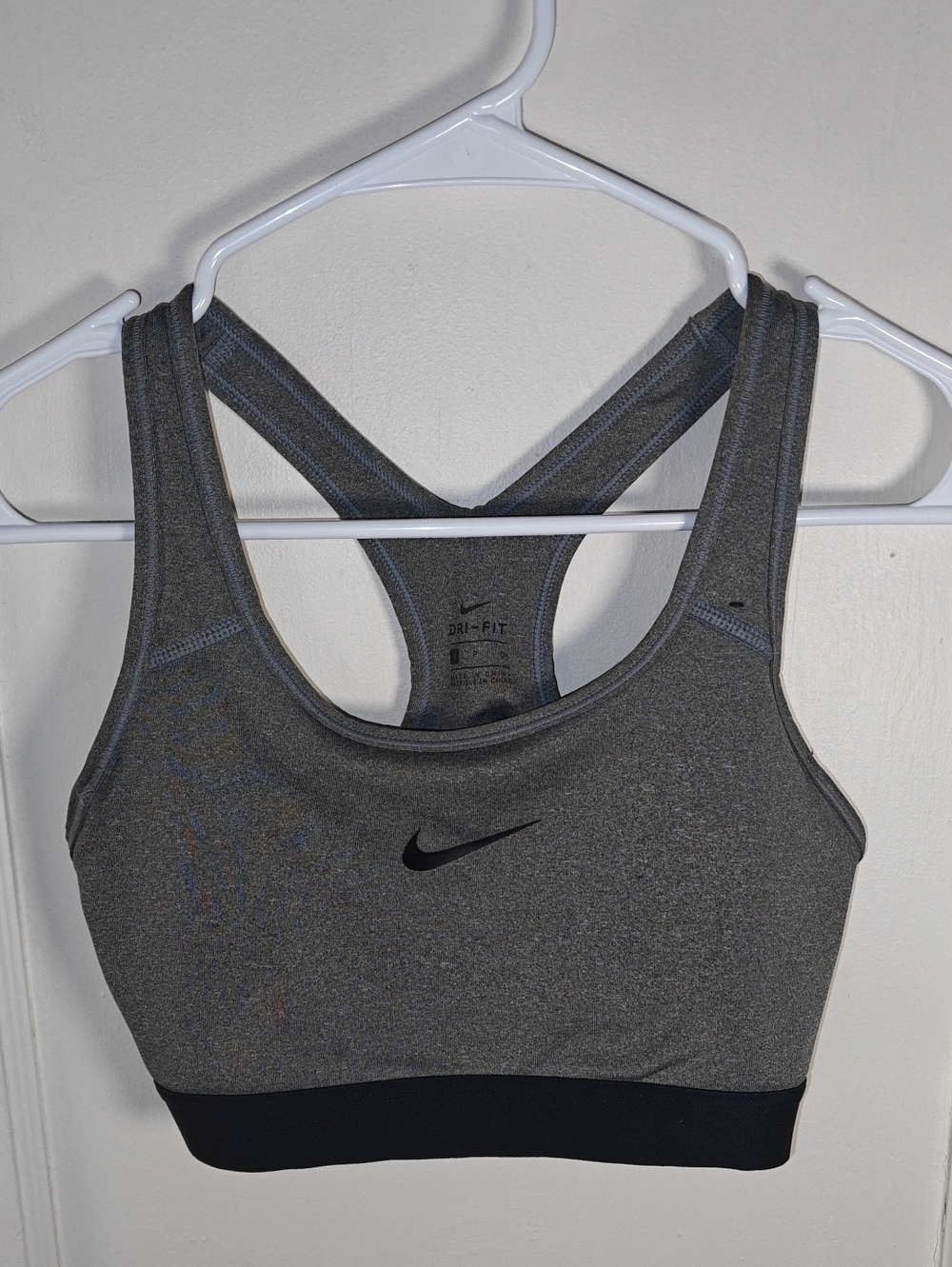 Nike Heather Gray Sports Bra with Black Band